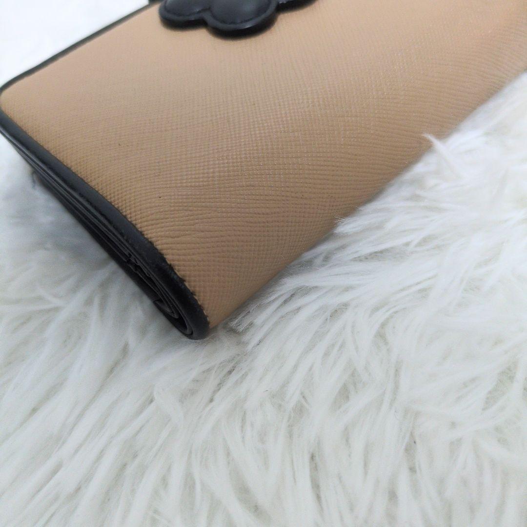 MARY QUANT 二つ折り財布 デイジーパッチスナップ ベージュ