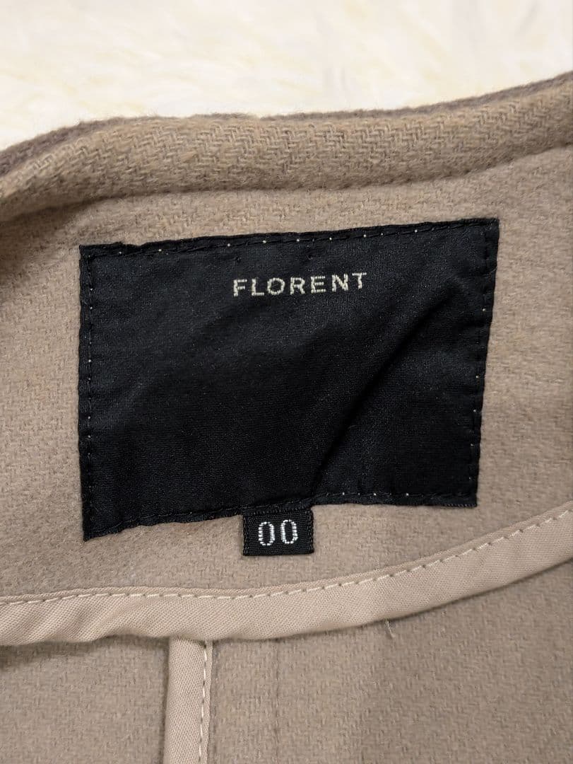 定価6.3万 FLORENT フローレント ウールノーカラーコート ドロスト