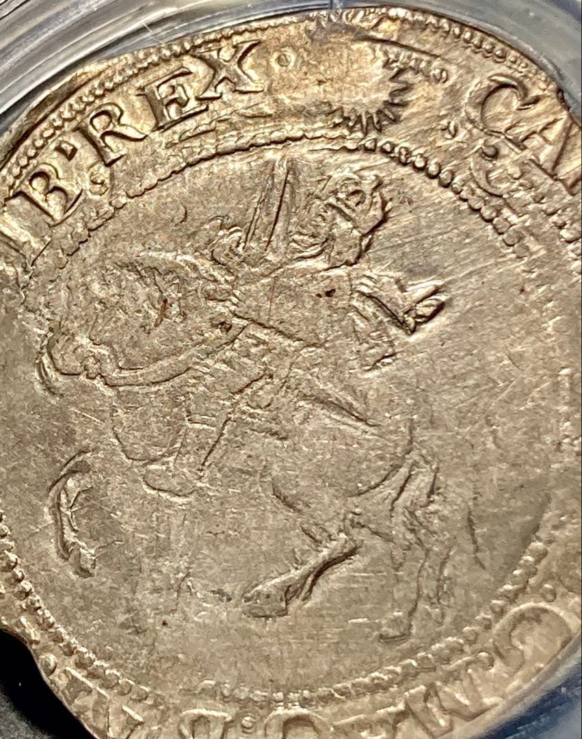 【NGC AU50】1645-46年 イングランド ハーフクラウン 手打ち銀貨