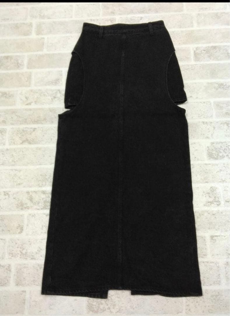 スカート CLANECIRCLE CUT LAYERED DENIM SKIRT