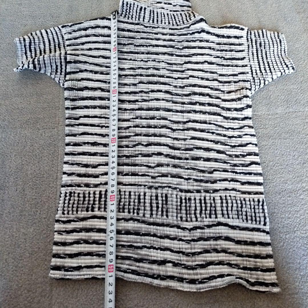 ISSEY MIYAKE ストライプ ハイネック 半袖