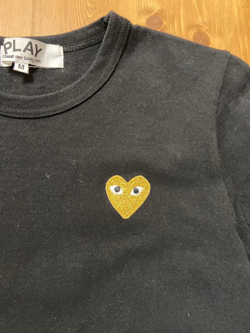 PLAY COMME des GARÇONS Tシャツ　ハートロゴ　ブラック　M