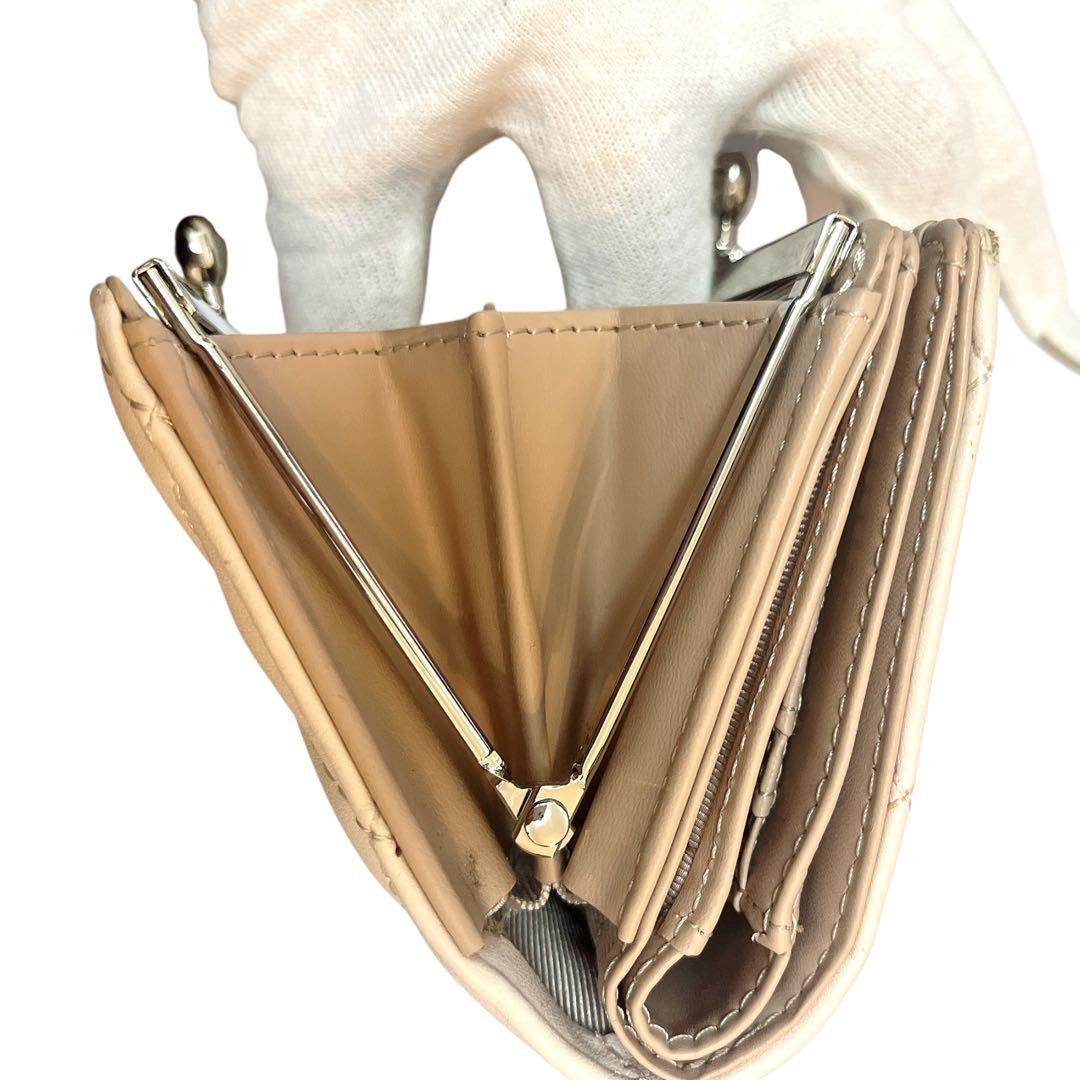 【美品】JILL STUART RIBBONキルトウォレット がま口二つ折り財布