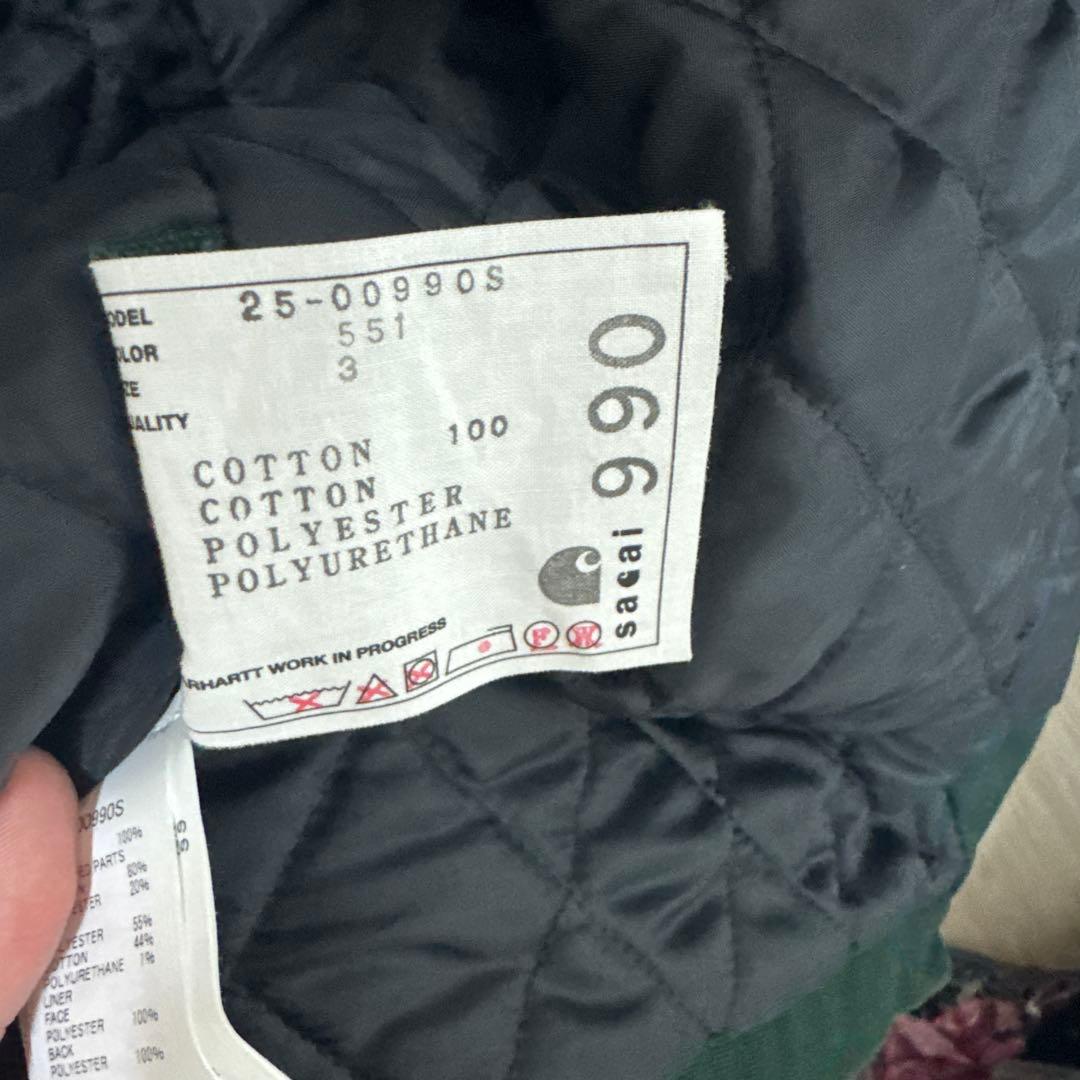 carhartt sacaiコラボ　ジャケット　3