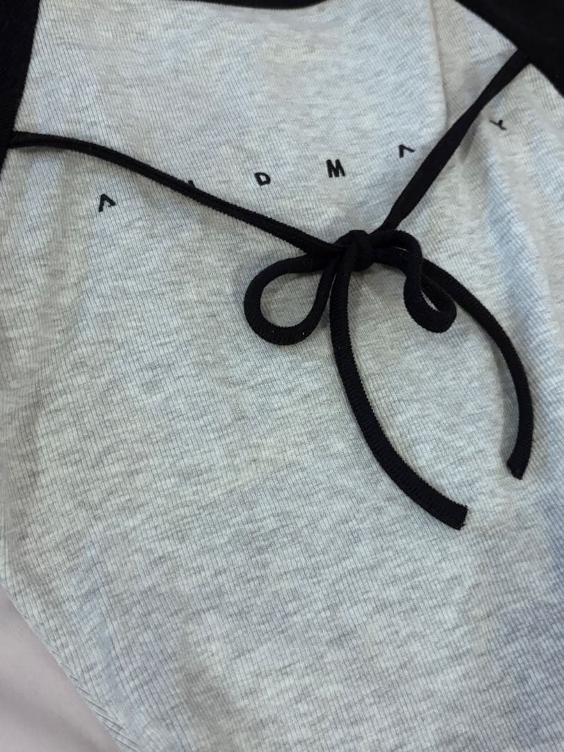 andmary Alma ribbon tops gray グレー
