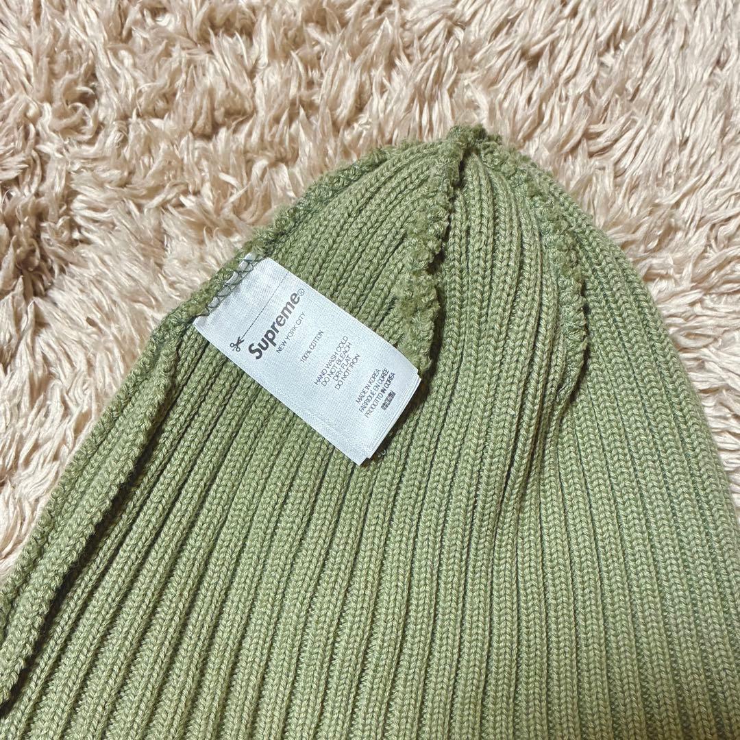 新品未使用✨ Supreme シュプリーム ロゴ ニット帽 ビーニー カーキ