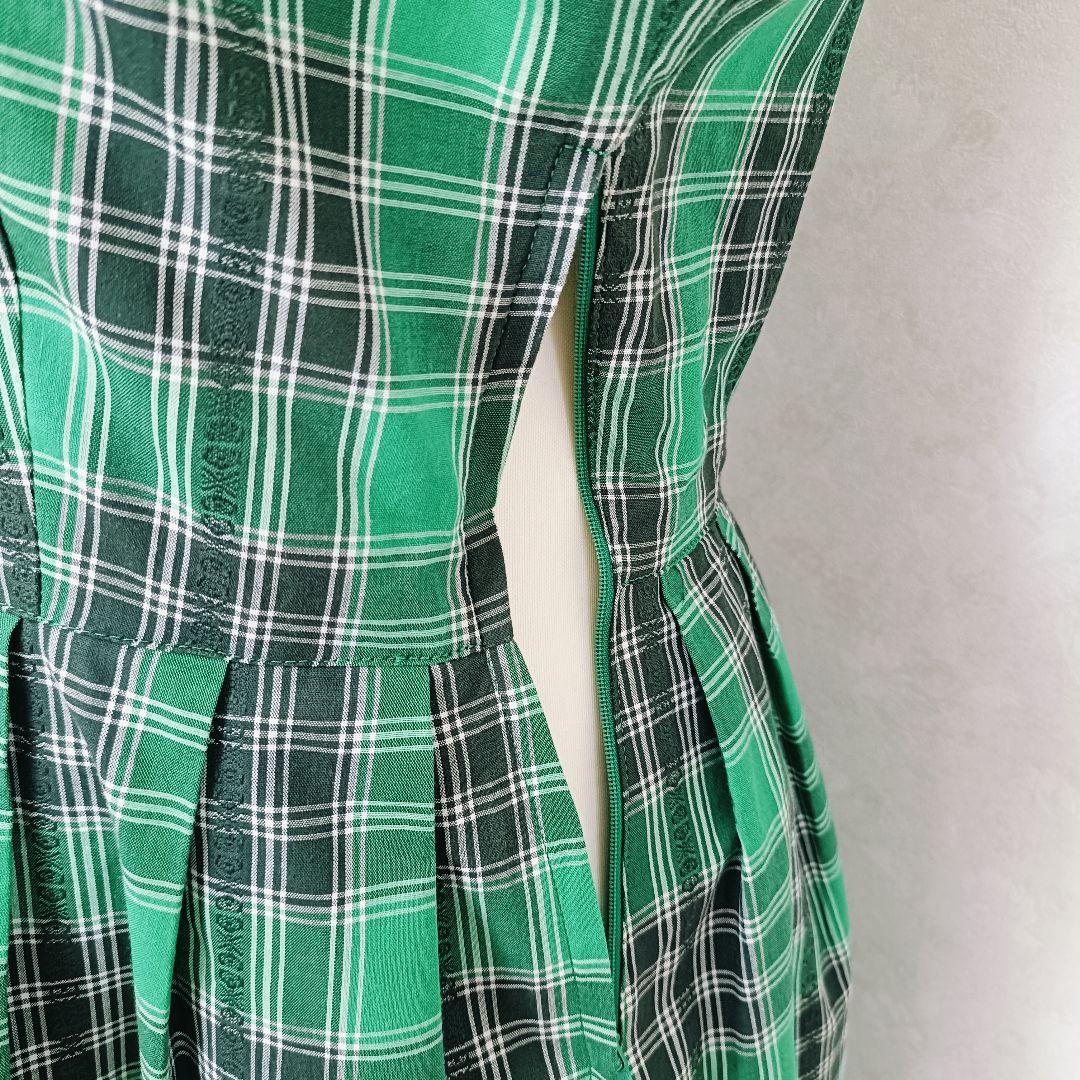 【入手困難】90s YORKLAND タータンチェックフレンチスリーブワンピース