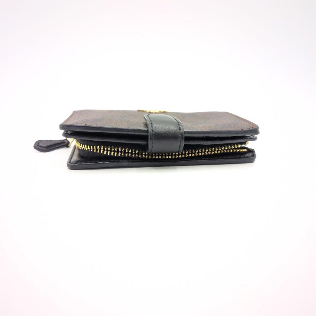 【未使用】コーチ COACH シグネチャー 二つ折り財布 ブラウン レザーPVC