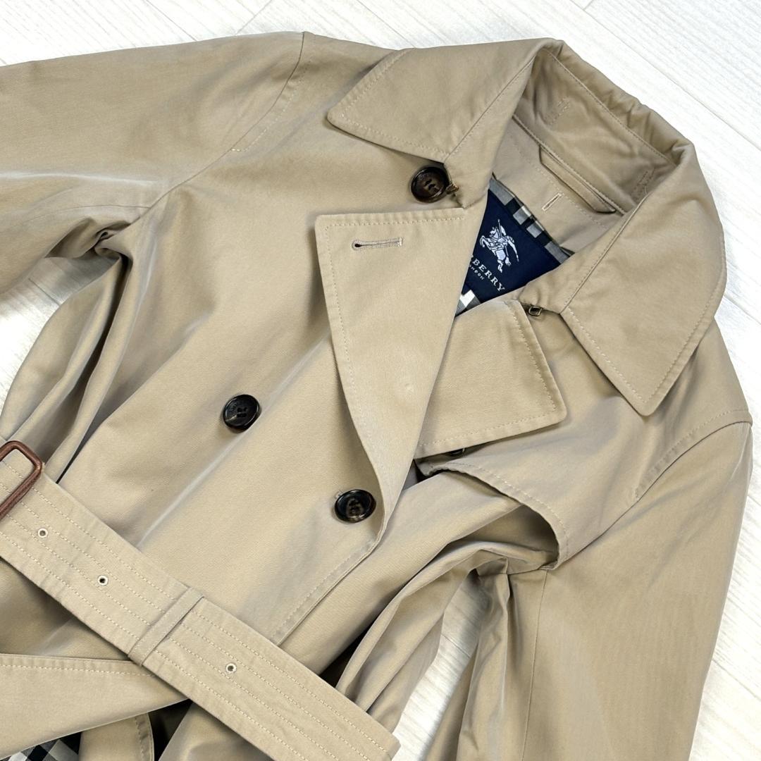 【極美品】バーバリーロンドン　ベージュ　トレンチコート　チェック　ベルト　３６