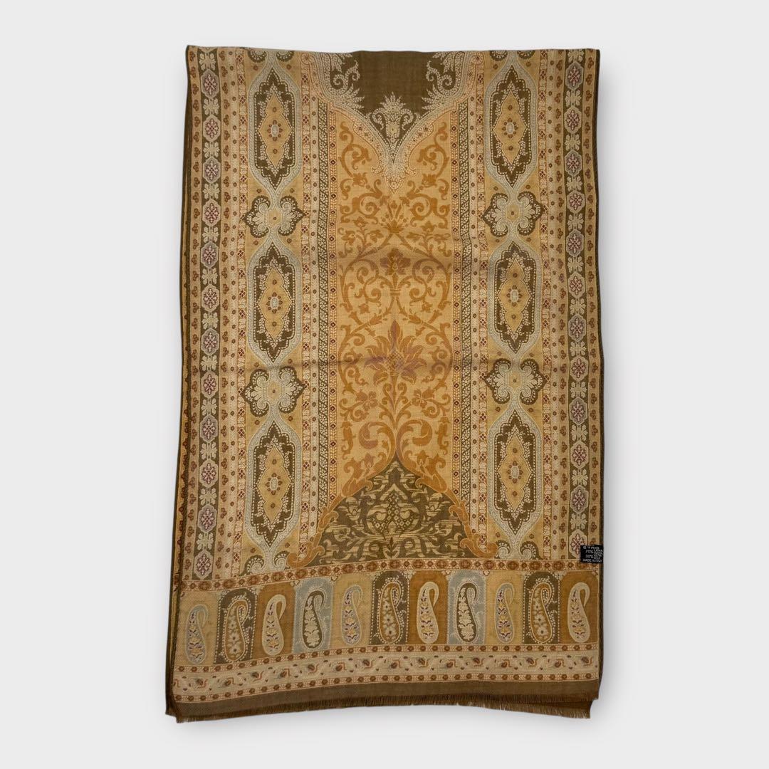 極美品✨ETRO エトロ　ペイズリー柄　ストール　ショール　ウール×シルク