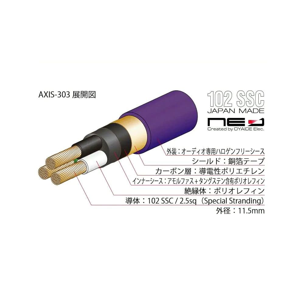 オヤイデ AXIS-303 GX / 1.2m 電源ケーブル