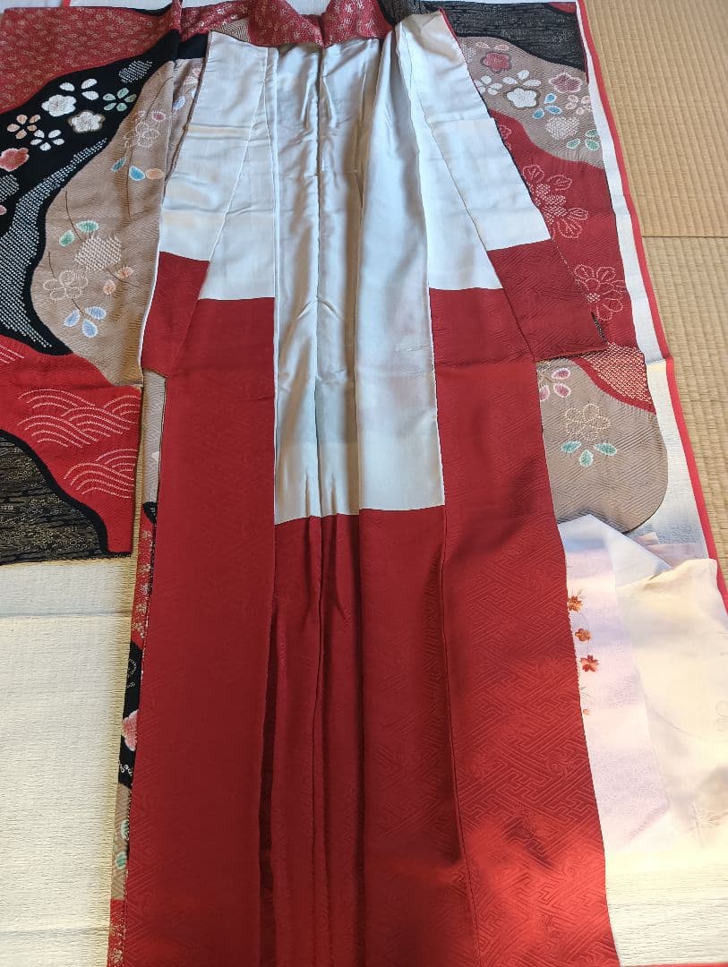 赤ｘ黒　上質絞り　金彩　王道　振袖フルセット　美品　丈166.5 裄69