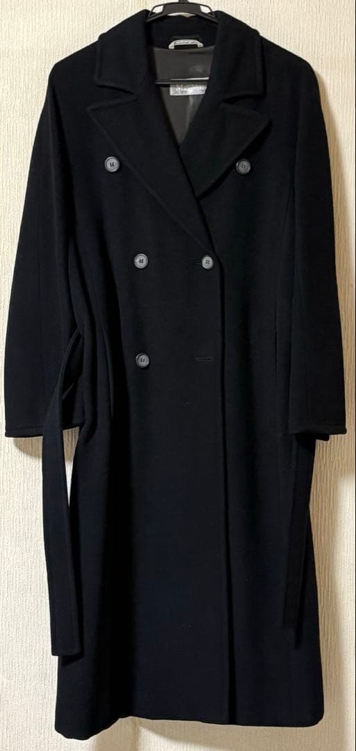 SALE MaxMara ダブルブレスト ロングコートブラック　38