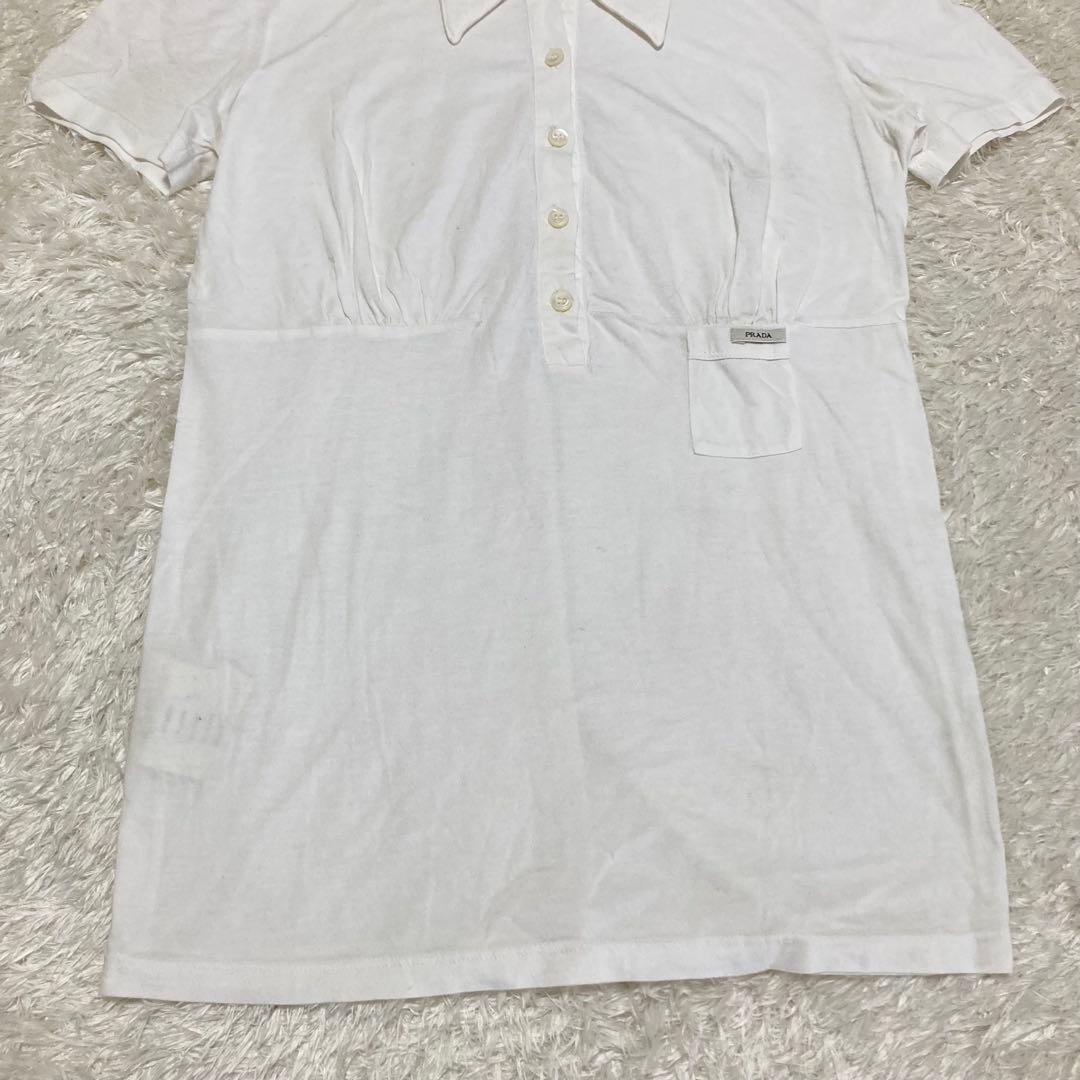 プラダ PRADA ポロシャツ 半袖 ロゴ トップス イタリア製 S