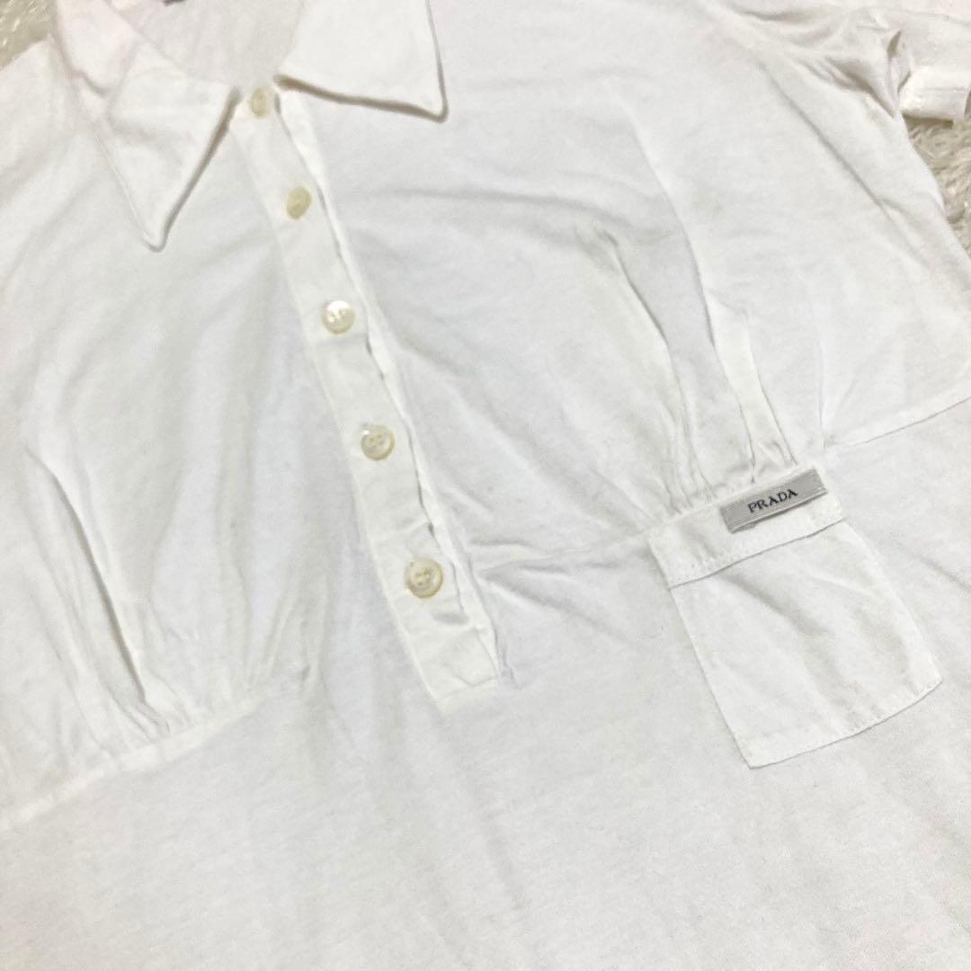 プラダ PRADA ポロシャツ 半袖 ロゴ トップス イタリア製 S