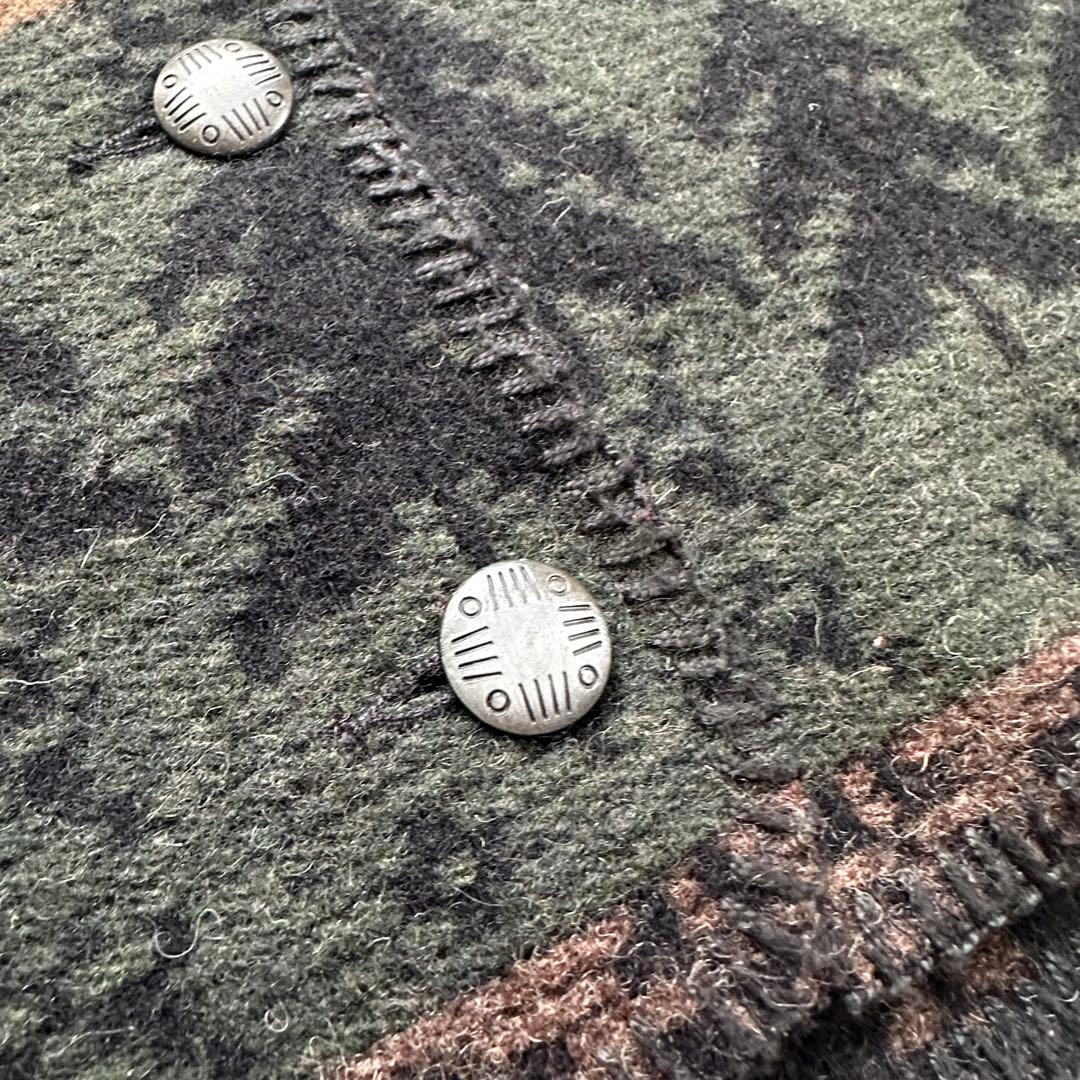 90s WOOLRICH カジュアル　M ウールベスト 幾何学模様　USA製