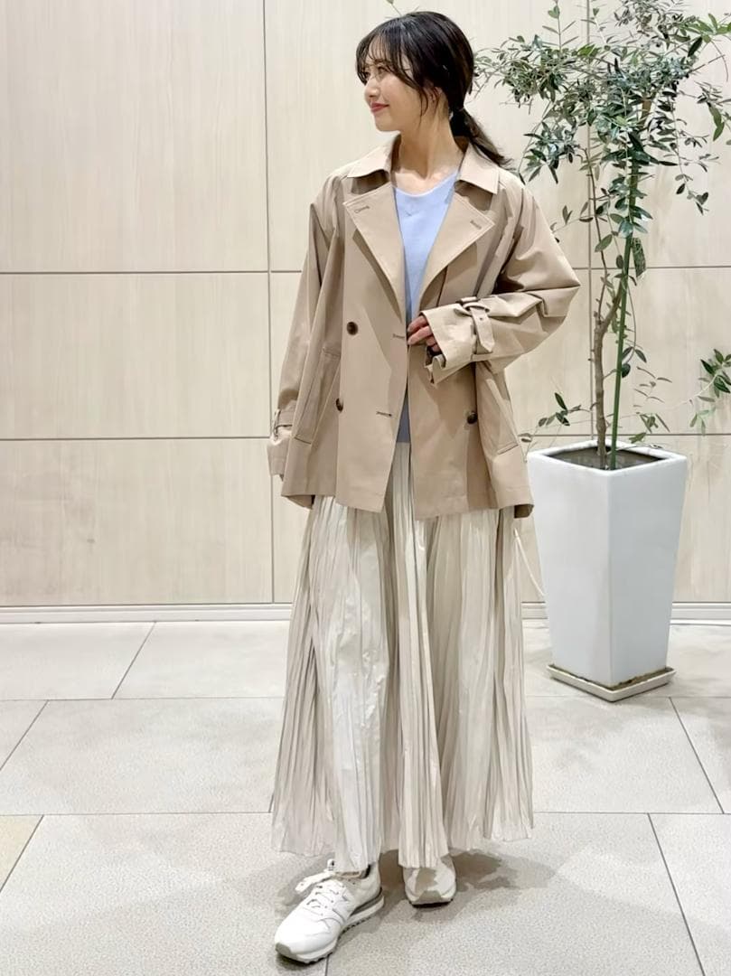 新品◆サニーレーベル◆撥水ショートトレンチコート《BEIGE：38》