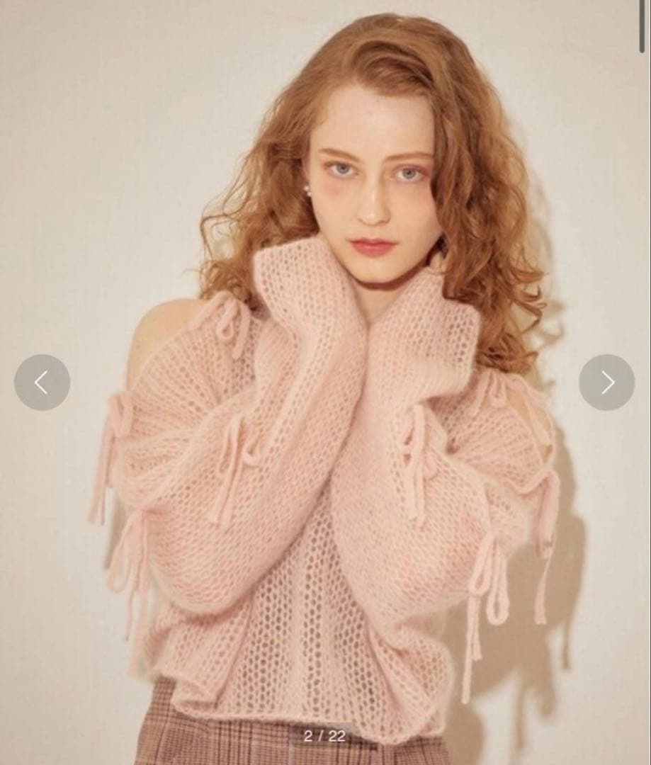 DEICY ME COUTURE キッドモヘヤシアー２ｗａｙリボンニット