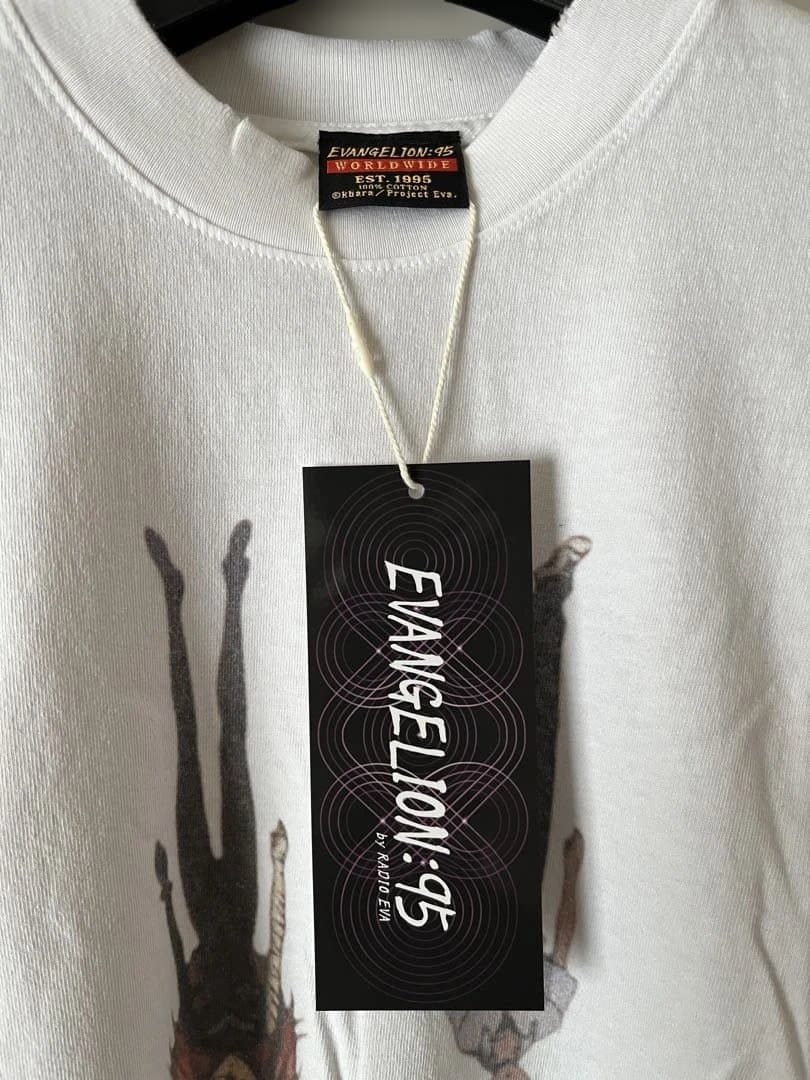EVANGELION:95 ホワイトTシャツ　ヴィンテージ加工