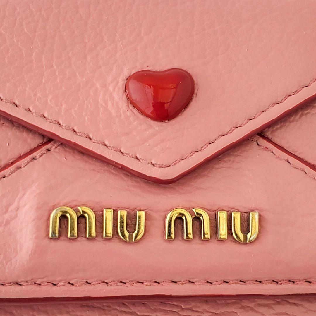 miu miu　3つ折り財布　ラブレター　マドラスラブ　ピンク　ミュウミュウ