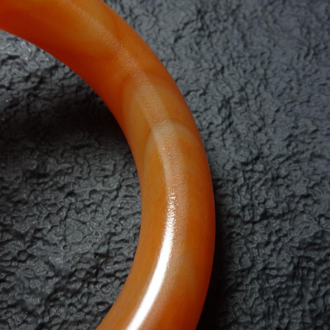 明時代 紅瑪瑙双色腕輪 バングル 装身具 中国古美術 C1A165