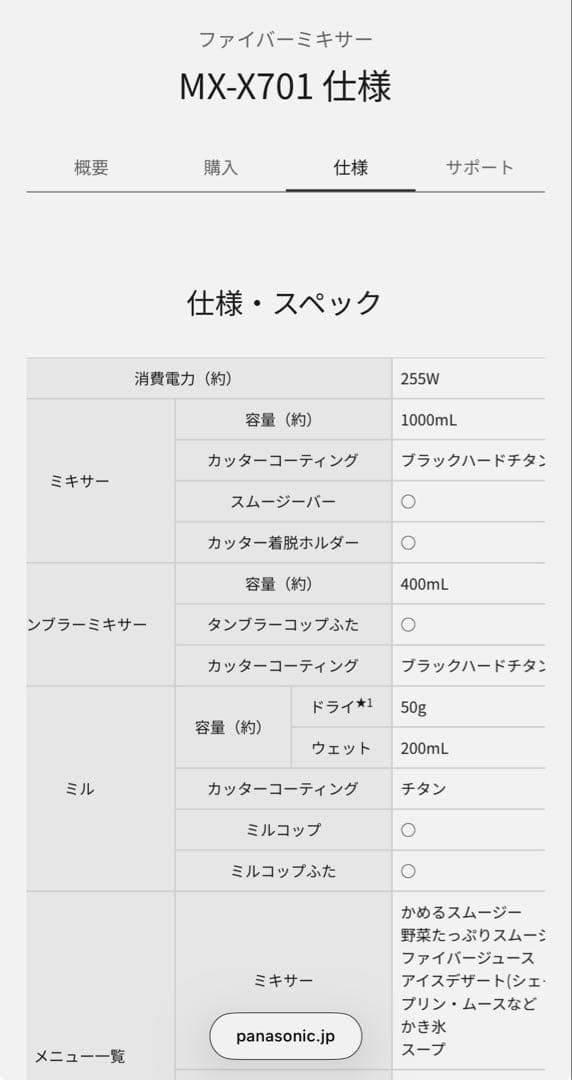 ABC Cookingも使っているミキサー！ 説明書付き