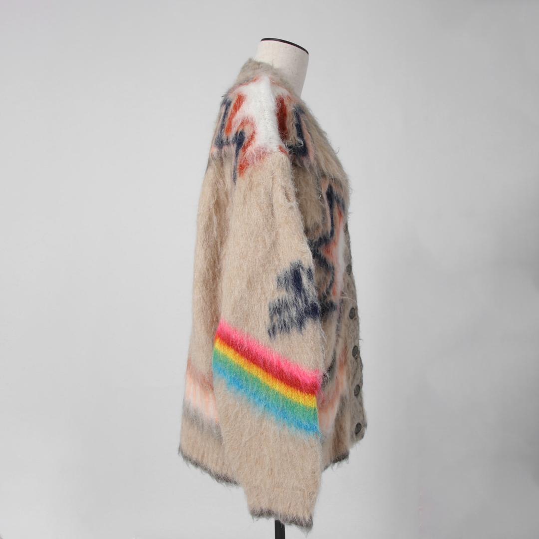 ETRO 23AW レインボー インタルシア モヘア ニット カーディガン