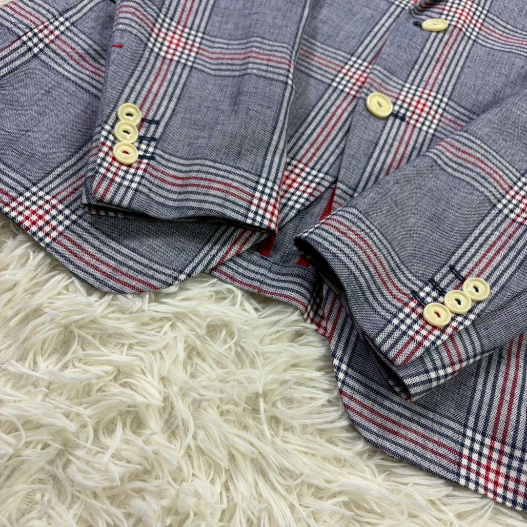 【大きいサイズ】リネン混 ZARA ザラ チェック柄 テーラードジャケット 派手