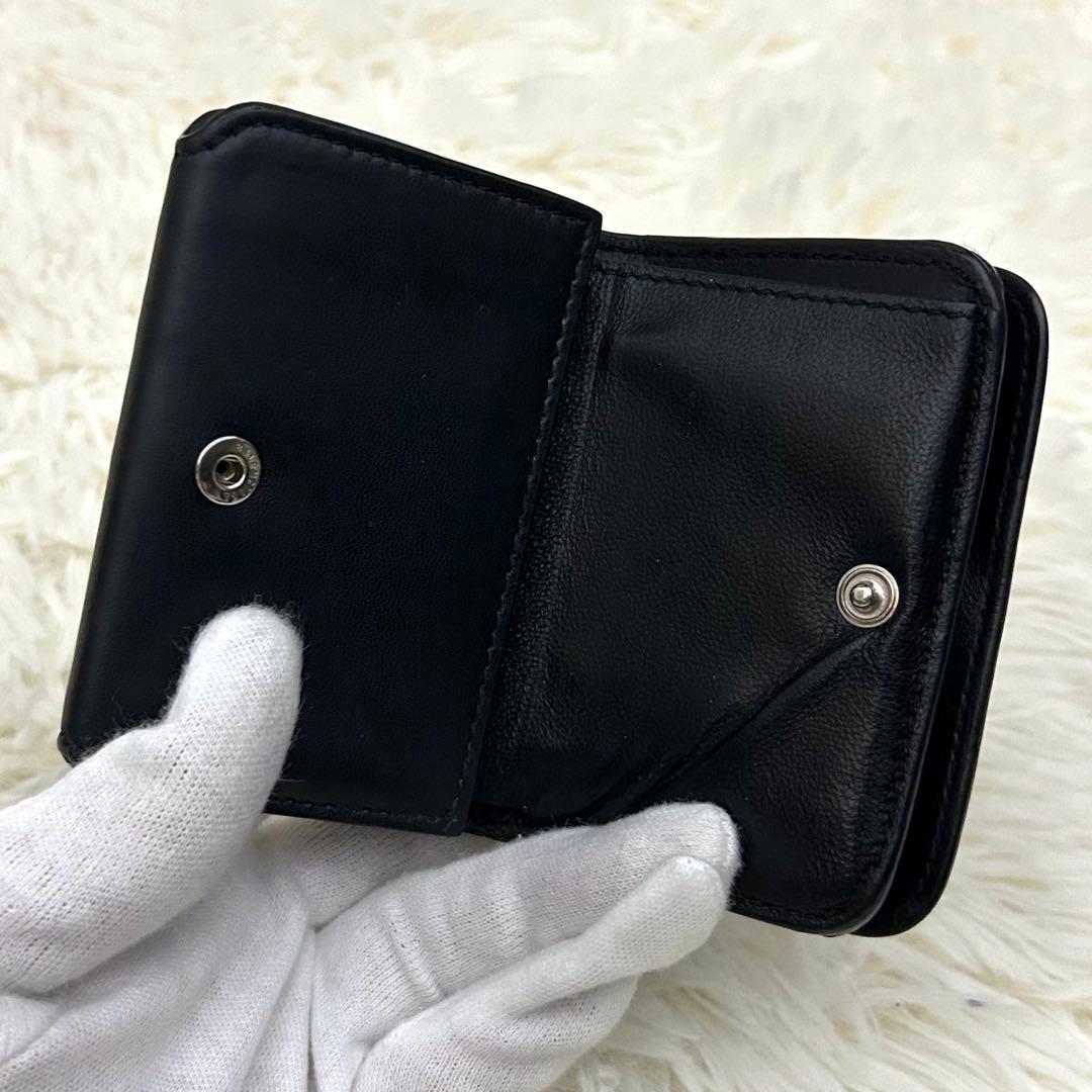 ［美品］BALENCIAGA ミニウォレット 三つ折り財布 ブラック