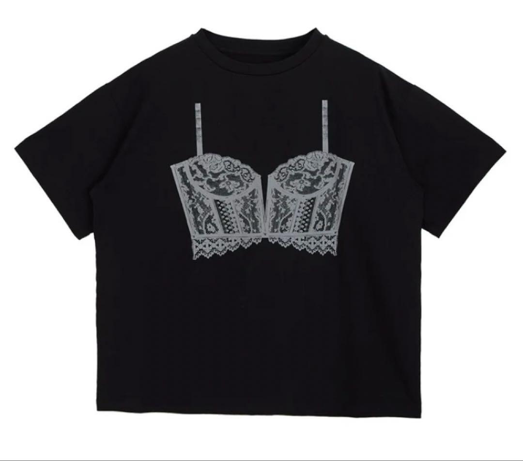 トップス AMERI MEDI LINGERIE TROMPE L`OEIL TEE