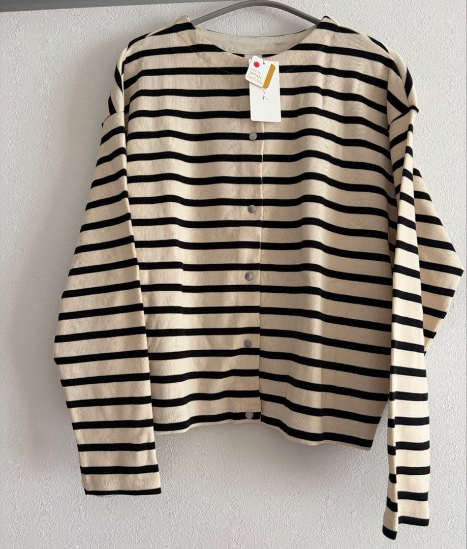 【新品】かぐれ　コットンフライススナップカーディガン