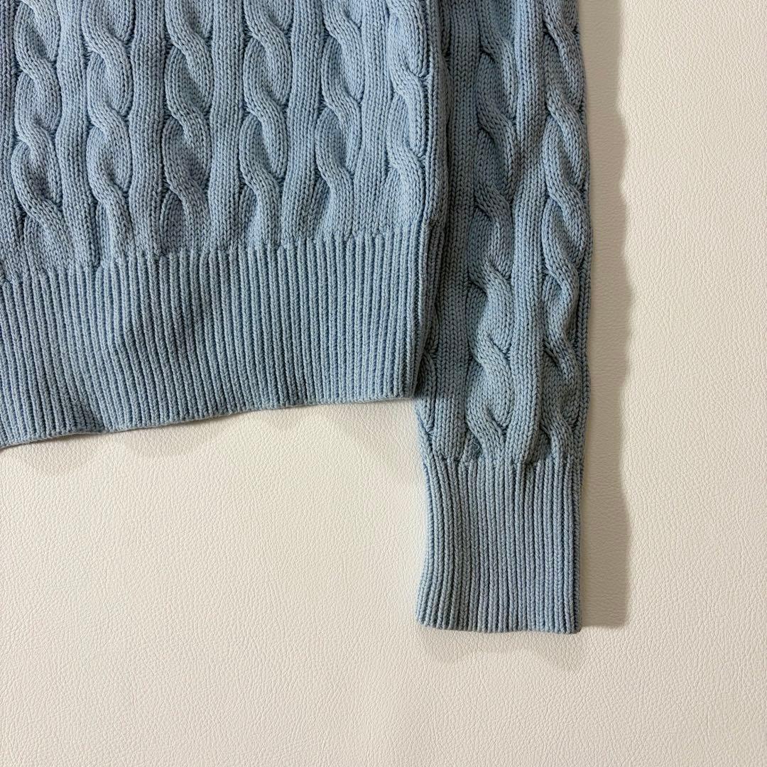 ポロラルフローレン　春色♪ケーブルニットカーディガン ホースロゴ刺繍　コットン