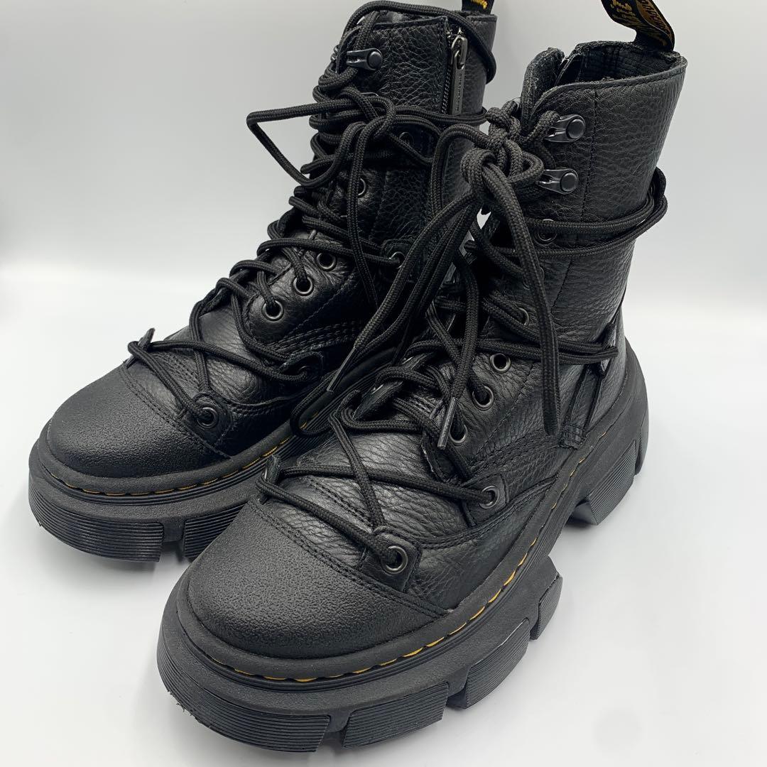 【美品】ドクターマーチン　DMXL LACE　8ホール　ブラック　本革　UK5