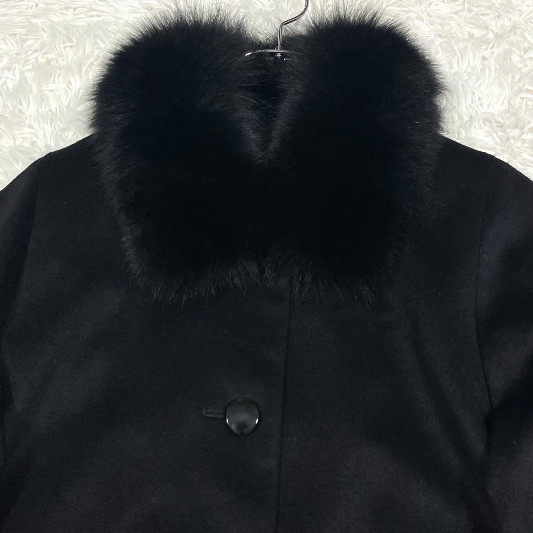 カシミヤ100％ロングコート S&Imprime フォックスファー サイズXL