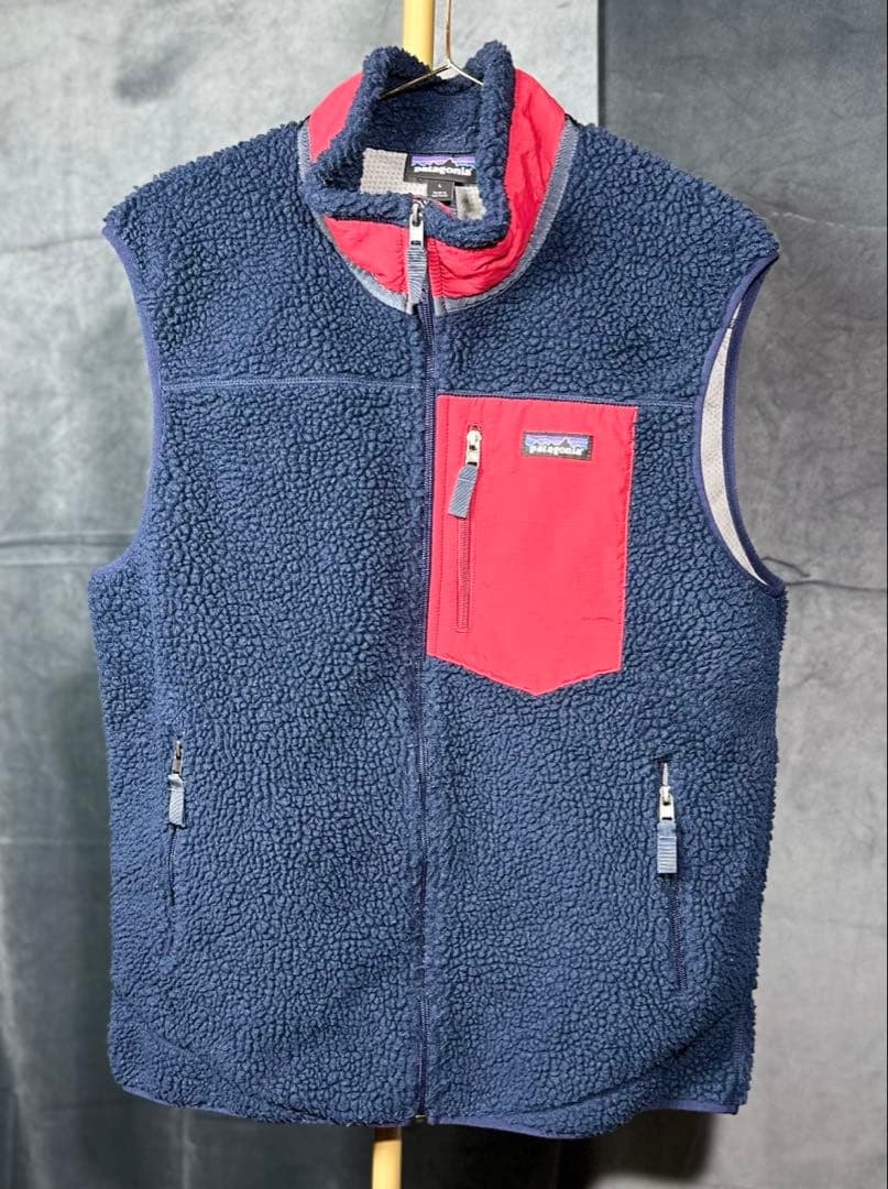Patagonia レトロX ベスト L 23048 ネイビー 赤ポケット