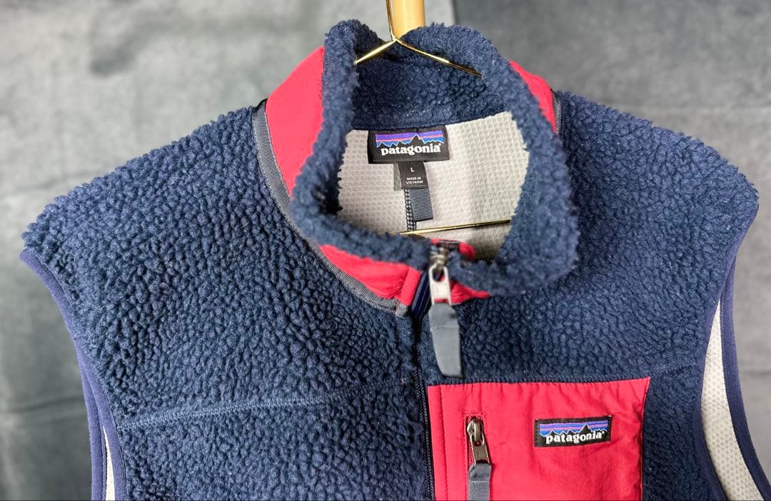 Patagonia レトロX ベスト L 23048 ネイビー 赤ポケット