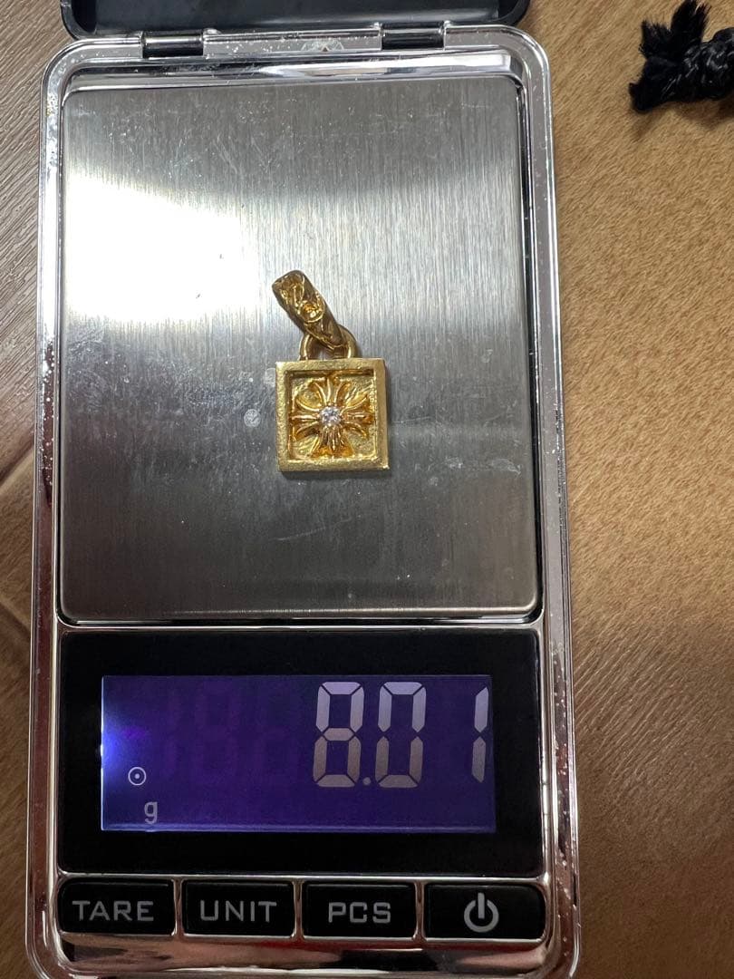 クロムハーツ 22k フレームド CHプラス 1P純正ダイヤ 原本付き