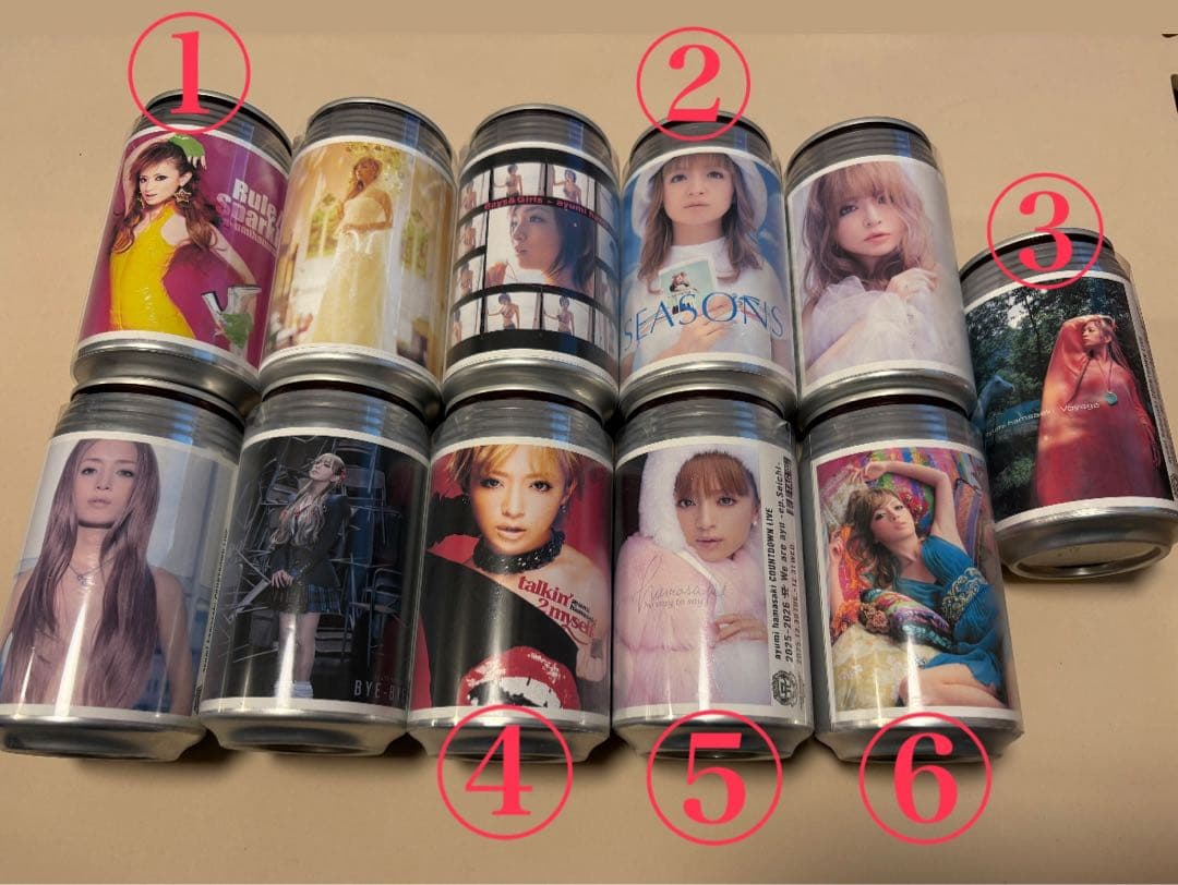 ヒ*ル様 浜崎あゆみ　オリジナルラベル缶　あゆ缶　12種一部バラ売り可　セール❣