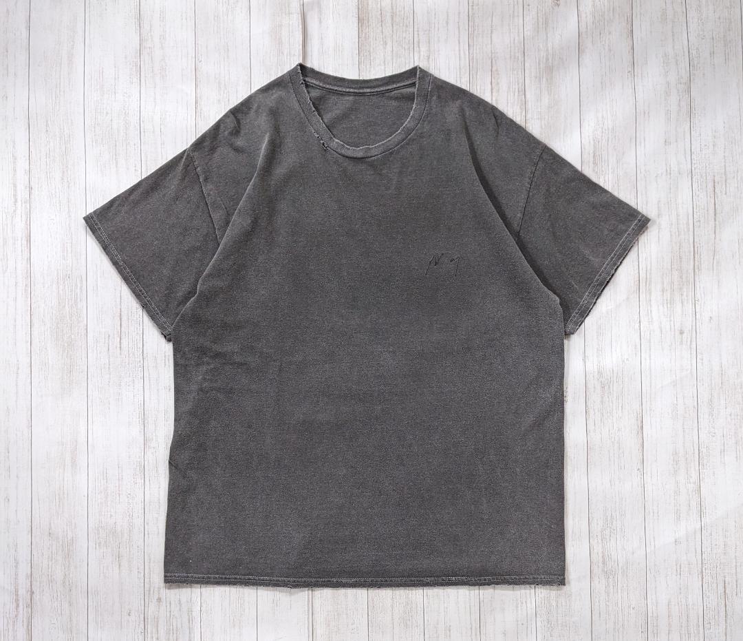 アンセルム/25SS/白神/グランジ加工スーベニアTシャツ/ビッグシルエット