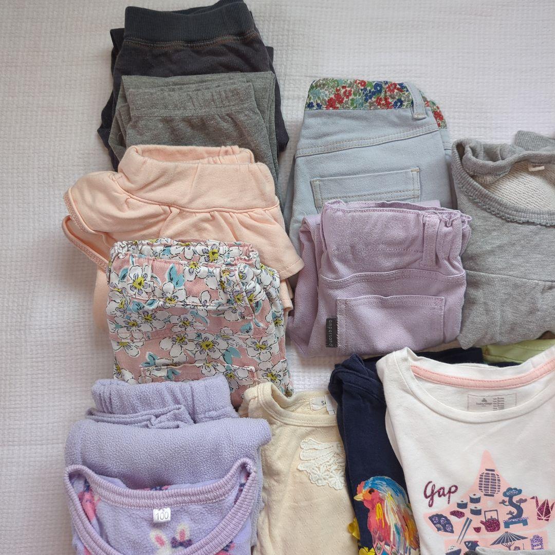 まとめ売り　秋冬春　子供服 女の子100cm 32着　保育園お着替え