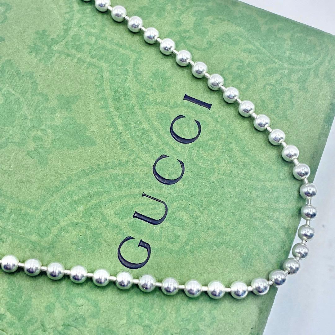 【希少】グッチ　70cm　ロングボールチェーン　ネックレス　シルバー　直径3mm