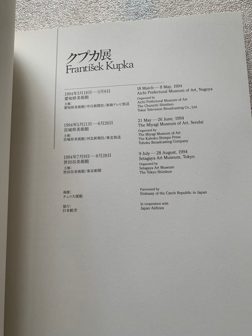 KUPKA アートブック 1994年発行
