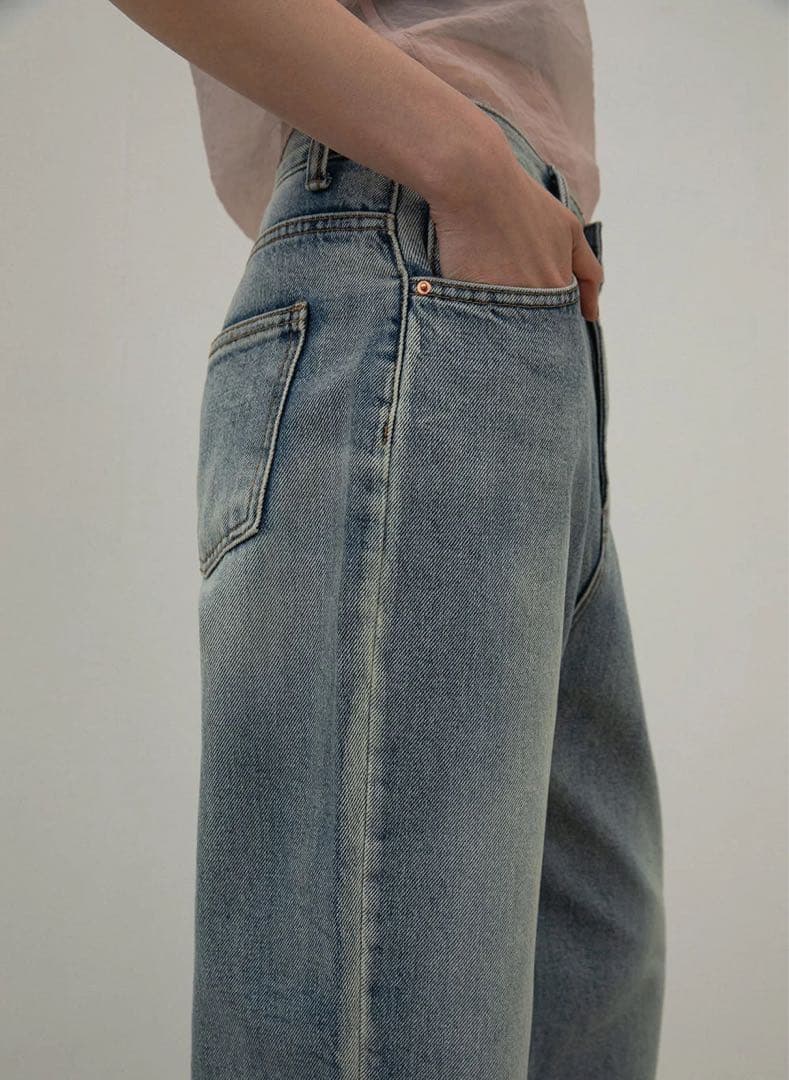 新品タグ付きOHOTORO brushed wide jeans long-S