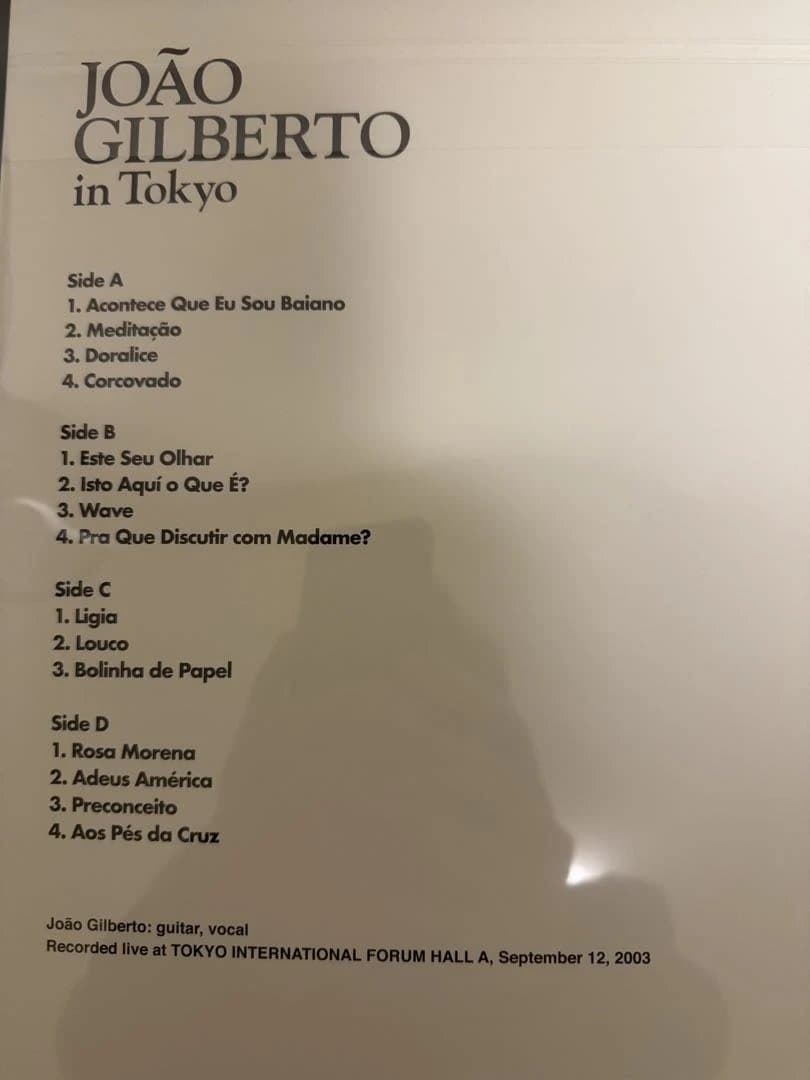 美品！レコード　ジョアン・ジルベルト・イン・トーキョー＜初回プレス完全限定盤＞