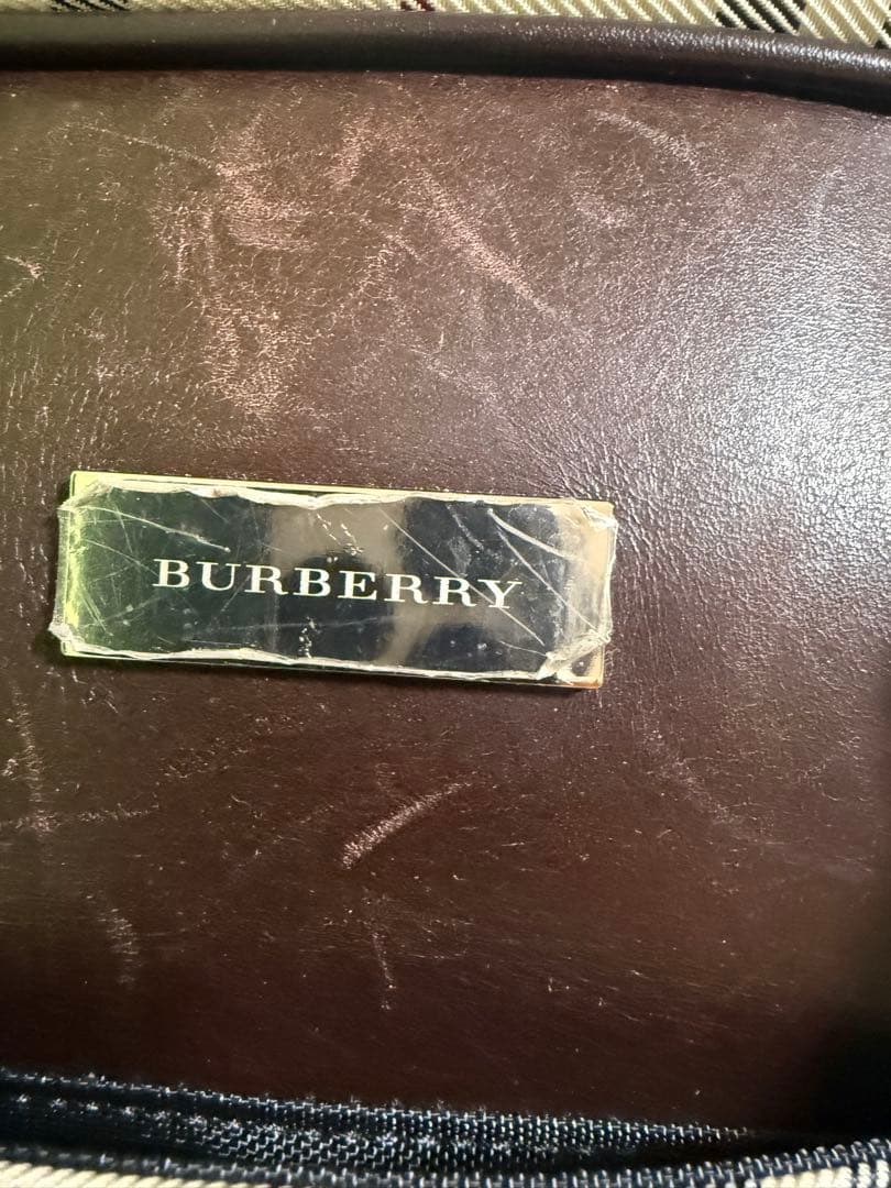 BURBERRY ノバチェック　ボストンバッグ　ロゴプレート