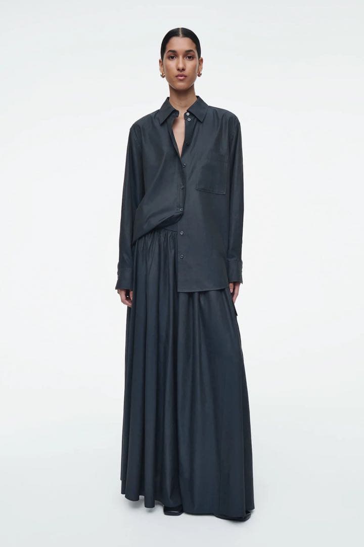 スカート COS UTILITY A-LINE MAXI SKIRT, Navy