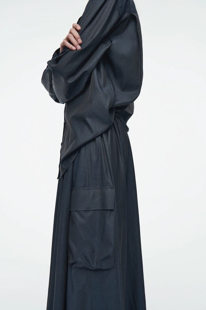 スカート COS UTILITY A-LINE MAXI SKIRT, Navy