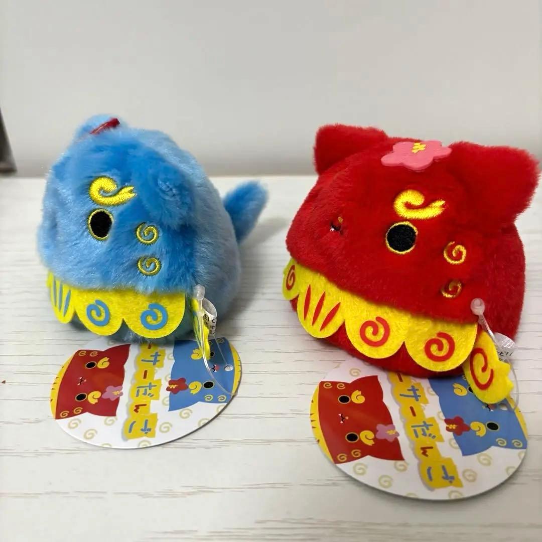 沖縄限定　ねこだんご シーサーだんご 赤 青 2体セット タグ付三英貿易 レア