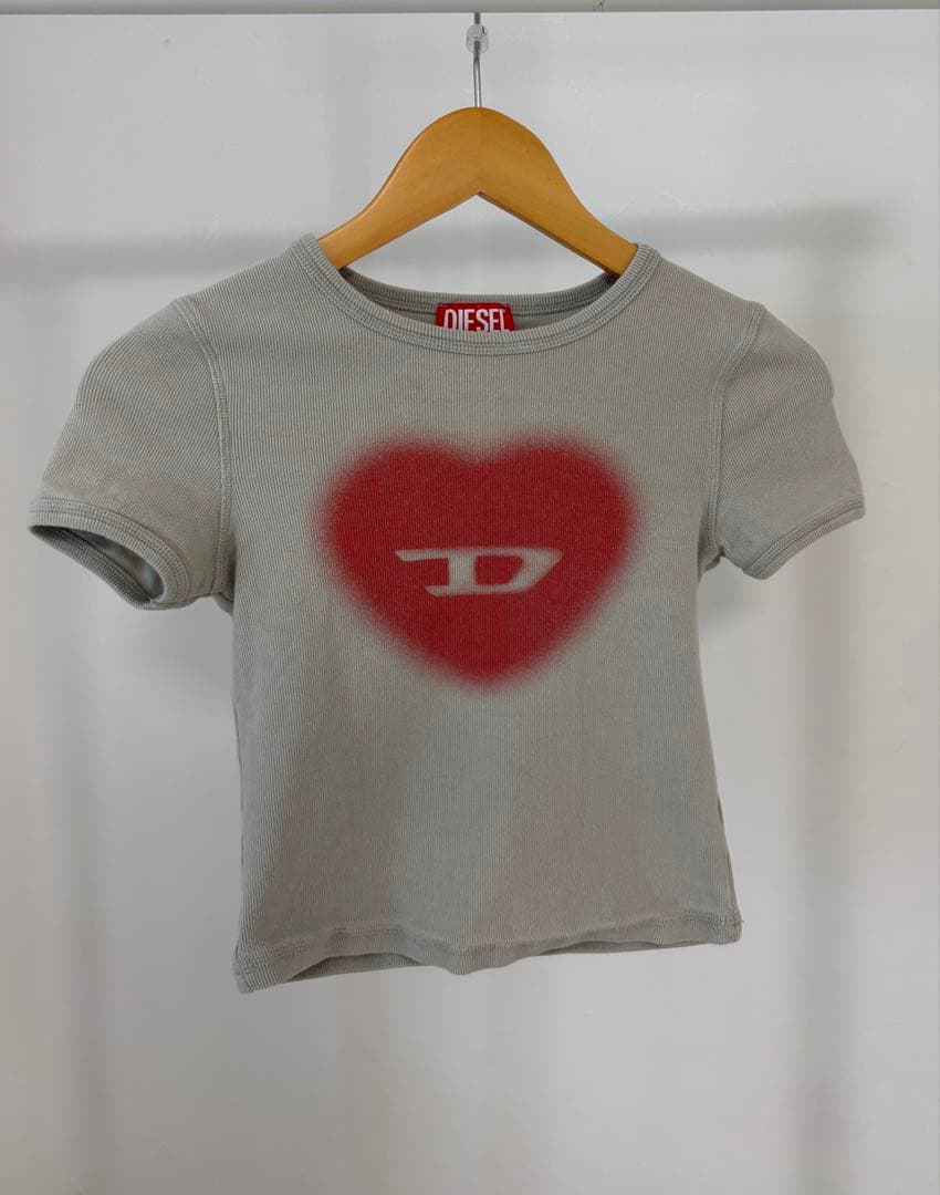 DIESEL ハートプリントロゴ Tシャツ S