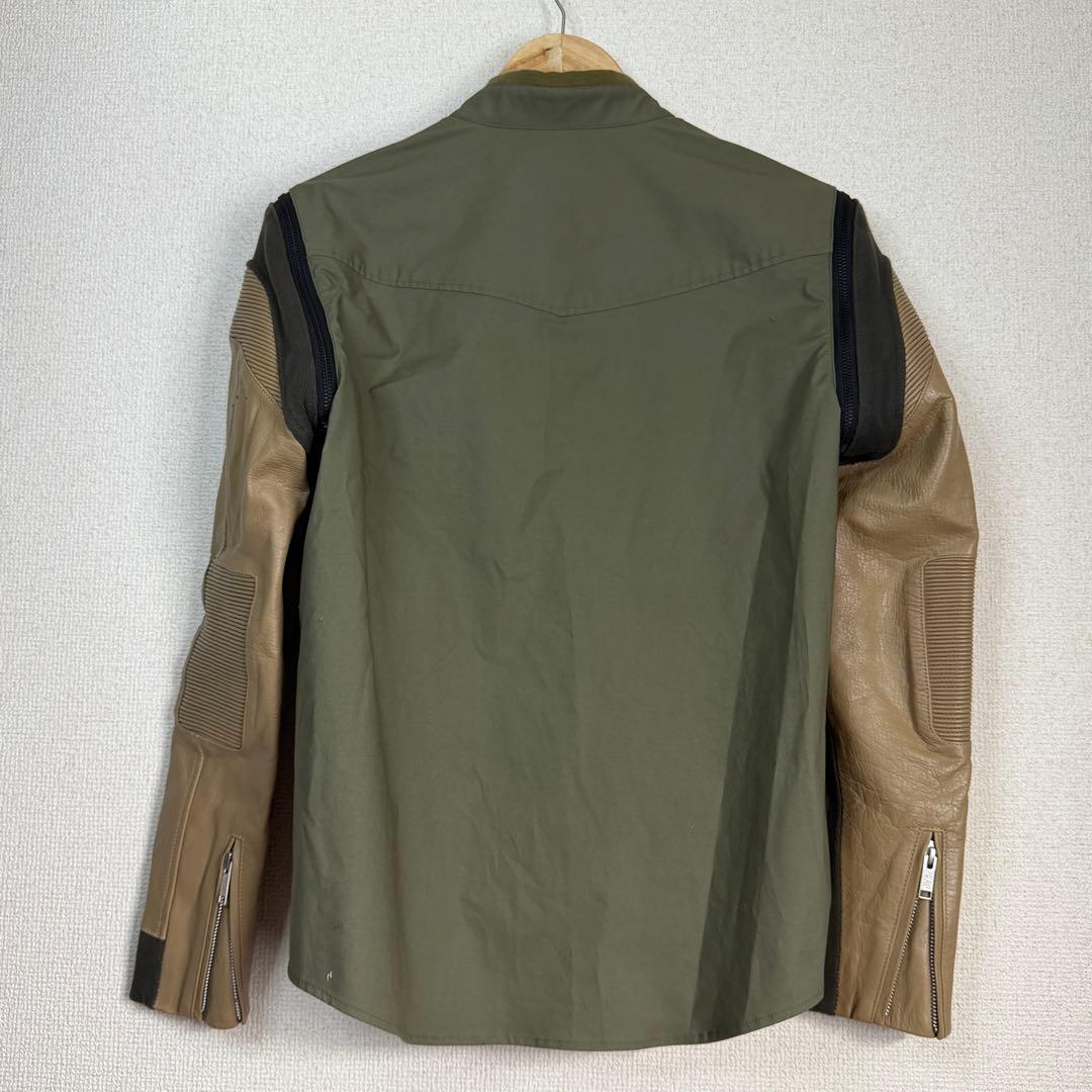 ROARS ORIGINAL ライダースショートスリーブシャツ レザースリーブ付